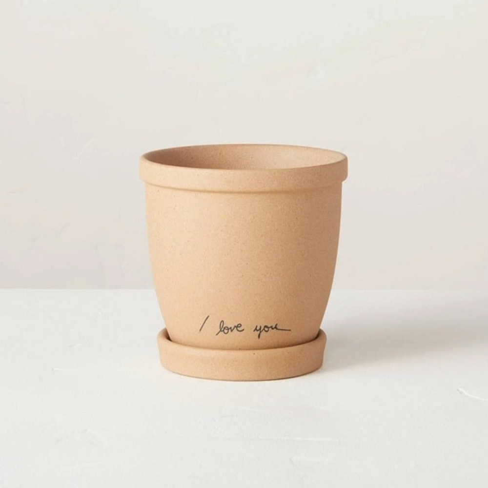 4.5" I Love You Etched Stoneware Planter – Hearth &‎ Hand Magnolia, Target